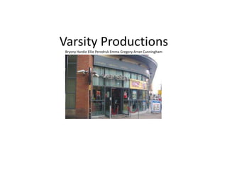 Varsity Productions
Bryony Hardie Ellie Peredruk Emma Gregory Arran Cunningham
 