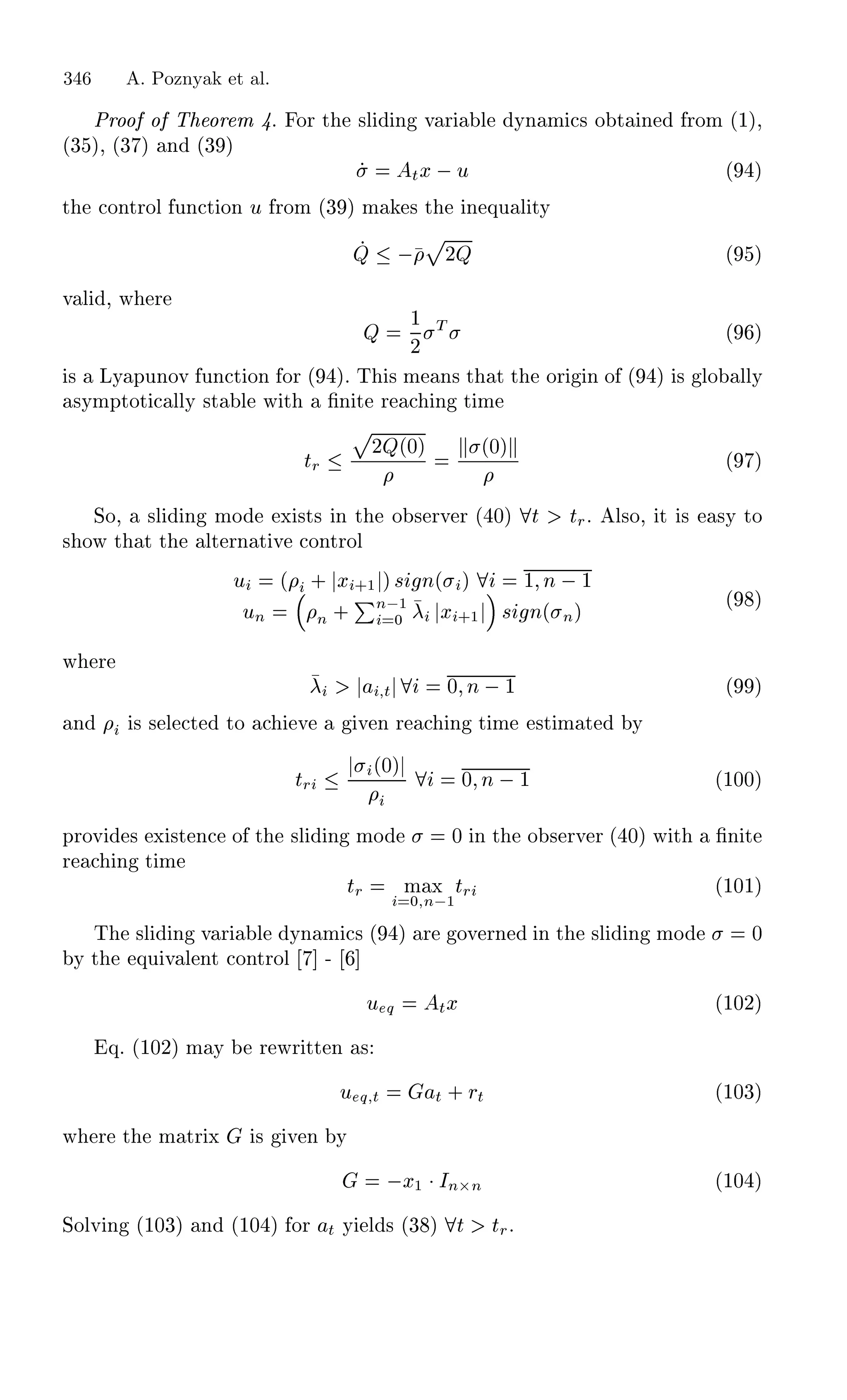 ÈÖÓÓ Ó Ì ÓÖ Ñ º ÓÖ Ø ×Ð Ò Ú Ö Ð ÝÒ Ñ × Ó Ø Ò ÖÓÑ ´½µ¸
´¿ µ¸ ´¿ µ Ò ´¿ µ
ØÜ  Ù ´ µ
Ø ÓÒØÖÓÐ ÙÒ Ø ÓÒ Ù ÖÓÑ ´¿ µ Ñ × Ø Ò ÕÙ Ð ØÝ
É  
Ô
¾É ´ µ
Ú Ð ¸ Û Ö
É
½
¾
Ì ´ µ
× ÄÝ ÔÙÒÓÚ ÙÒ Ø ÓÒ ÓÖ ´ µº Ì × Ñ Ò× Ø Ø Ø ÓÖ Ò Ó ´ µ × ÐÓ ÐÐÝ
×ÝÑÔØÓØ ÐÐÝ ×Ø Ð Û Ø ¬Ò Ø Ö Ò Ø Ñ
ØÖ
Ô
¾É´¼µ ´¼µ
´ µ
ËÓ¸ ×Ð Ò ÑÓ Ü ×Ø× Ò Ø Ó × ÖÚ Ö ´ ¼µ Ø ØÖº Ð×Ó¸ Ø × ×Ý ØÓ
× ÓÛ Ø Ø Ø ÐØ ÖÒ Ø Ú ÓÒØÖÓÐ
Ù ´ · Ü ·½ µ× Ò´ µ ½ Ò  ½
ÙÒ Ò ·
ÈÒ ½
¼ Ü ·½ × Ò´ Òµ
´ µ
Û Ö
Ø ¼ Ò  ½ ´ µ
Ò × × Ð Ø ØÓ Ú Ú Ò Ö Ò Ø Ñ ×Ø Ñ Ø Ý
ØÖ
´¼µ
¼ Ò  ½ ´½¼¼µ
ÔÖÓÚ × Ü ×Ø Ò Ó Ø ×Ð Ò ÑÓ ¼ Ò Ø Ó × ÖÚ Ö ´ ¼µ Û Ø ¬Ò Ø
Ö Ò Ø Ñ
ØÖ Ñ Ü
¼ Ò ½
ØÖ ´½¼½µ
Ì ×Ð Ò Ú Ö Ð ÝÒ Ñ × ´ µ Ö ÓÚ ÖÒ Ò Ø ×Ð Ò ÑÓ ¼
Ý Ø ÕÙ Ú Ð ÒØ ÓÒØÖÓÐ ¹
Ù Õ ØÜ ´½¼¾µ
Õº ´½¼¾µ Ñ Ý Ö ÛÖ ØØ Ò ×
Ù Õ Ø Ø · ÖØ ´½¼¿µ
Û Ö Ø Ñ ØÖ Ü × Ú Ò Ý
 Ü½ ¡ÁÒ¢Ò ´½¼ µ
ËÓÐÚ Ò ´½¼¿µ Ò ´½¼ µ ÓÖ Ø Ý Ð × ´¿ µ Ø ØÖº
346 A. Poznyak et al.
 