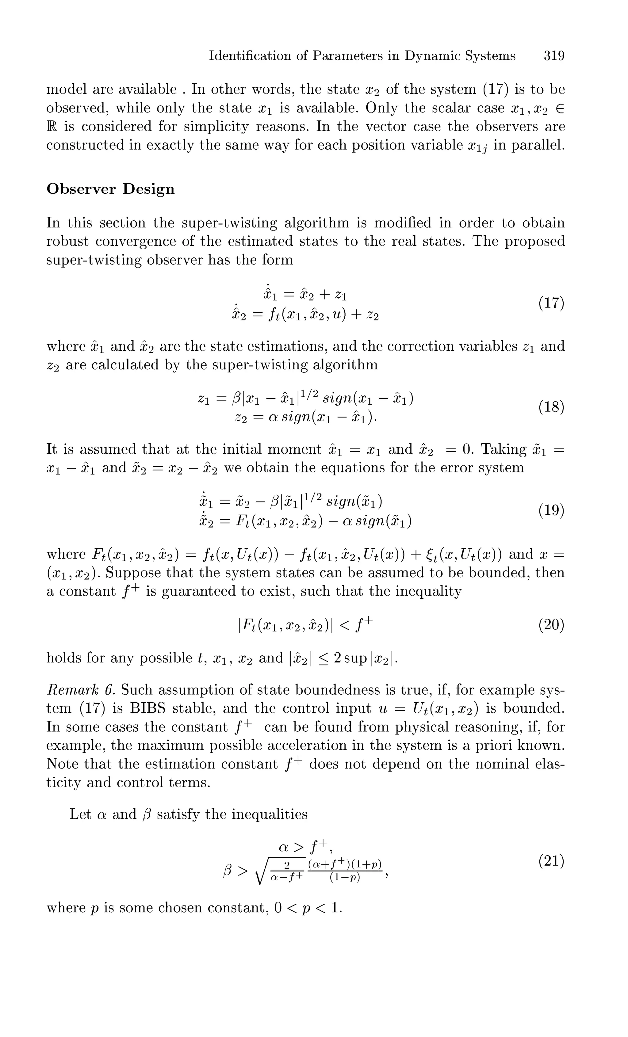 Á ÒØ ¬ Ø ÓÒ Ó È Ö Ñ Ø Ö× Ò ÝÒ Ñ ËÝ×Ø Ñ× ¿½
ÑÓ Ð Ö Ú Ð Ð º ÁÒ ÓØ Ö ÛÓÖ ×¸ Ø ×Ø Ø Ü¾ Ó Ø ×Ý×Ø Ñ ´½ µ × ØÓ
Ó × ÖÚ ¸ Û Ð ÓÒÐÝ Ø ×Ø Ø Ü½ × Ú Ð Ð º ÇÒÐÝ Ø × Ð Ö × Ü½ Ü¾ ¾
Ê × ÓÒ× Ö ÓÖ × ÑÔÐ ØÝ Ö ×ÓÒ×º ÁÒ Ø Ú ØÓÖ × Ø Ó × ÖÚ Ö× Ö
ÓÒ×ØÖÙ Ø Ò Ü ØÐÝ Ø × Ñ Û Ý ÓÖ ÔÓ× Ø ÓÒ Ú Ö Ð Ü½ Ò Ô Ö ÐÐ Ðº
Ç × ÖÚ Ö × Ò
ÁÒ Ø × × Ø ÓÒ Ø ×ÙÔ Ö¹ØÛ ×Ø Ò Ð ÓÖ Ø Ñ × ÑÓ ¬ Ò ÓÖ Ö ØÓ Ó Ø Ò
ÖÓ Ù×Ø ÓÒÚ Ö Ò Ó Ø ×Ø Ñ Ø ×Ø Ø × ØÓ Ø Ö Ð ×Ø Ø ×º Ì ÔÖÓÔÓ×
×ÙÔ Ö¹ØÛ ×Ø Ò Ó × ÖÚ Ö × Ø ÓÖÑ
Ü½ Ü¾ · Þ½
Ü¾ Ø´Ü½ Ü¾ Ùµ · Þ¾
´½ µ
Û Ö Ü½ Ò Ü¾ Ö Ø ×Ø Ø ×Ø Ñ Ø ÓÒ×¸ Ò Ø ÓÖÖ Ø ÓÒ Ú Ö Ð × Þ½ Ò
Þ¾ Ö Ð ÙÐ Ø Ý Ø ×ÙÔ Ö¹ØÛ ×Ø Ò Ð ÓÖ Ø Ñ
Þ½ ¬ Ü½  Ü½
½ ¾
× Ò´Ü½  Ü½µ
Þ¾ «× Ò´Ü½  Ü½µ
´½ µ
ÁØ × ××ÙÑ Ø Ø Ø Ø Ò Ø Ð ÑÓÑ ÒØ Ü½ Ü½ Ò Ü¾ ¼º Ì Ò Ü½
Ü½  Ü½ Ò Ü¾ Ü¾  Ü¾ Û Ó Ø Ò Ø ÕÙ Ø ÓÒ× ÓÖ Ø ÖÖÓÖ ×Ý×Ø Ñ
Ü½ Ü¾  ¬ Ü½
½ ¾
× Ò´Ü½µ
Ü¾ Ø´Ü½ Ü¾ Ü¾µ  «× Ò´Ü½µ
´½ µ
Û Ö Ø´Ü½ Ü¾ Ü¾µ Ø´Ü ÍØ´Üµµ   Ø´Ü½ Ü¾ ÍØ´Üµµ · Ø´Ü ÍØ´Üµµ Ò Ü
´Ü½ Ü¾µº ËÙÔÔÓ× Ø Ø Ø ×Ý×Ø Ñ ×Ø Ø × Ò ××ÙÑ ØÓ ÓÙÒ ¸ Ø Ò
ÓÒ×Ø ÒØ ·
× Ù Ö ÒØ ØÓ Ü ×Ø¸ ×Ù Ø Ø Ø Ò ÕÙ Ð ØÝ
Ø´Ü½ Ü¾ Ü¾µ ·
´¾¼µ
ÓÐ × ÓÖ ÒÝ ÔÓ×× Ð Ø¸ Ü½¸ Ü¾ Ò Ü¾ ¾×ÙÔ Ü¾ º
Ê Ñ Ö º ËÙ ××ÙÑÔØ ÓÒ Ó ×Ø Ø ÓÙÒ Ò ×× × ØÖÙ ¸ ¸ ÓÖ Ü ÑÔÐ ×Ý×¹
Ø Ñ ´½ µ × Á Ë ×Ø Ð ¸ Ò Ø ÓÒØÖÓÐ ÒÔÙØ Ù ÍØ´Ü½ Ü¾µ × ÓÙÒ º
ÁÒ ×ÓÑ × × Ø ÓÒ×Ø ÒØ ·
Ò ÓÙÒ ÖÓÑ Ô Ý× Ð Ö ×ÓÒ Ò ¸ ¸ ÓÖ
Ü ÑÔÐ ¸ Ø Ñ Ü ÑÙÑ ÔÓ×× Ð Ð Ö Ø ÓÒ Ò Ø ×Ý×Ø Ñ × ÔÖ ÓÖ ÒÓÛÒº
ÆÓØ Ø Ø Ø ×Ø Ñ Ø ÓÒ ÓÒ×Ø ÒØ ·
Ó × ÒÓØ Ô Ò ÓÒ Ø ÒÓÑ Ò Ð Ð ×¹
Ø ØÝ Ò ÓÒØÖÓÐ Ø ÖÑ×º
Ä Ø « Ò ¬ × Ø × Ý Ø Ò ÕÙ Ð Ø ×
« ·
¬
Õ
¾
«  ·
´«· ·
µ´½·Ôµ
´½ Ôµ
´¾½µ
Û Ö Ô × ×ÓÑ Ó× Ò ÓÒ×Ø ÒØ¸ ¼ Ô ½º
 