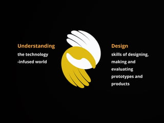 Design
skills of designing,
making and
evaluating
prototypes and
products
Understanding
the technology
-infused world
 