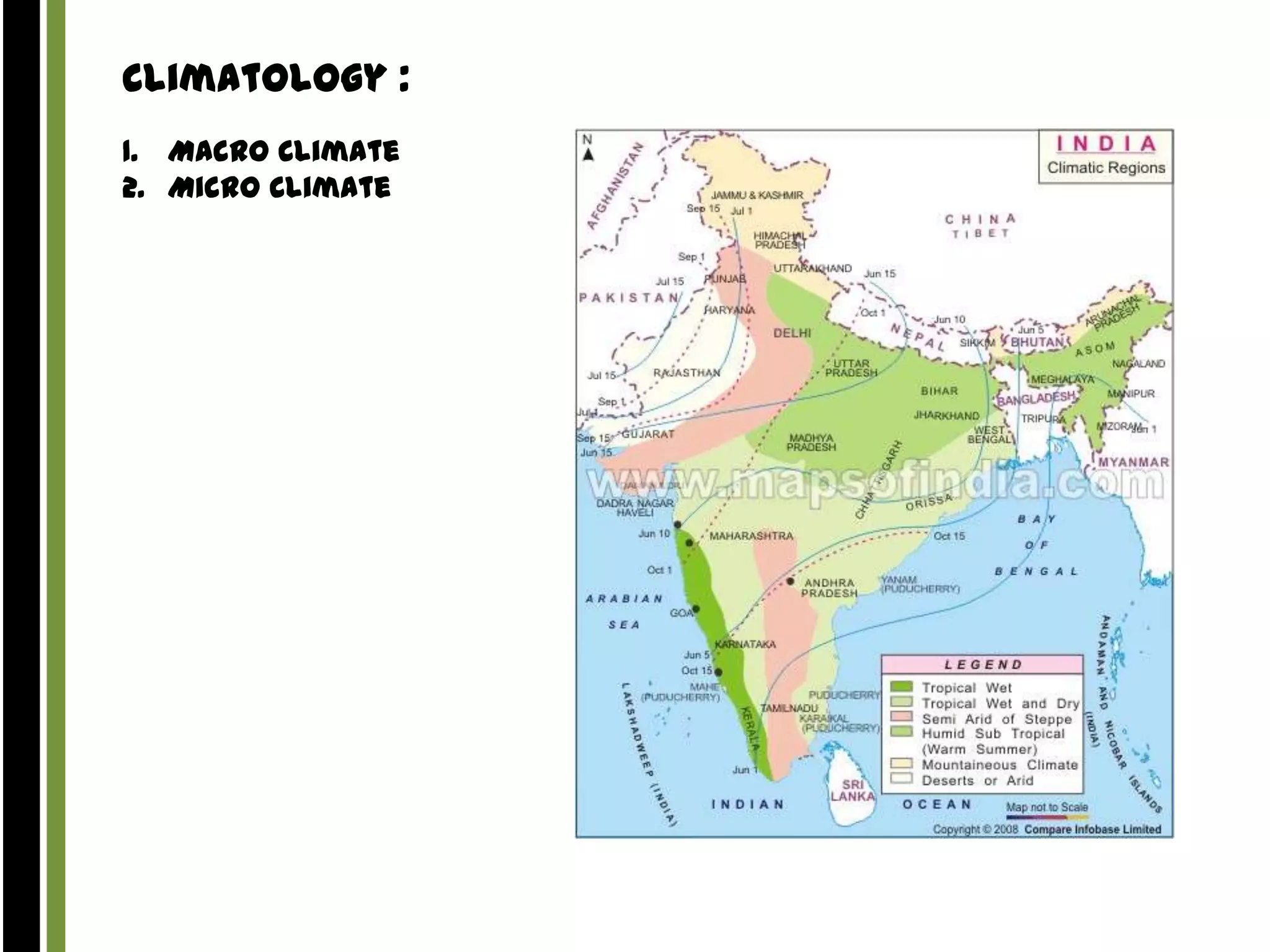 Climatology :
1. Macro Climate
2. Micro Climate

 