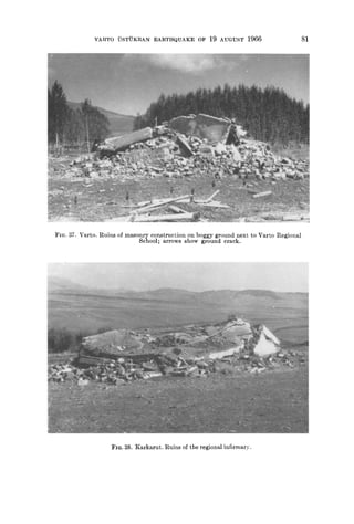 VARTO USTUKRAN EARTHQUAKE OF 19 AUGUST 1966 81
FIG. 37. Varto. Ruins of masonry construction on boggy ground next to Varto Regional
School; arrows show ground crack.
FIG. 38. I4arkarut. Ruins of the regional infirmary.
 