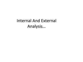 Internal And External Analysis… 