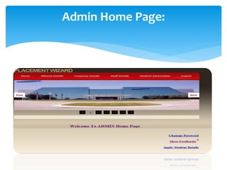 Admin Home Page:
 