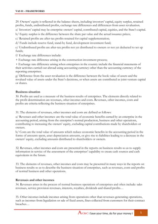 Vass Statement Example Vietnam Accounting Standards - VAS 01 Frameworks | PDF