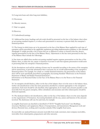 Vass Statement Example Vietnam Accounting Standards - VAS 21 Presentation of financial ...