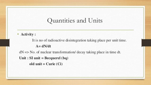 Radiation Units Radiation Units