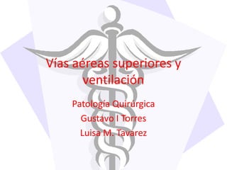Vías aéreas superiores y ventilación Patología Quirúrgica Gustavo I Torres Luisa M. Tavarez 