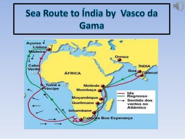 vasco da gama voyage map