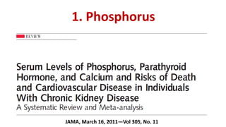 1. Phosphorus
JAMA, March 16, 2011—Vol 305, No. 11
 