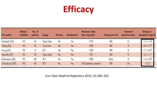 Efficacy
Curr Opin Nephrol Hypertens 2016, 25:285–291
 