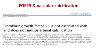 FGF23 & vascular calcification
 