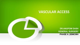 DR.ANUPOM DASH
GENERAL SURGERY
PHASE A ,SSMCMH
VASCULAR ACCESS
 