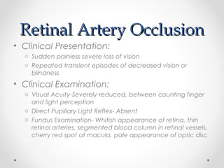 Some Vascular disorders of retina | PPT