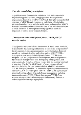 Vascular endothelial growth factor signaling pathwys in cancer | DOC