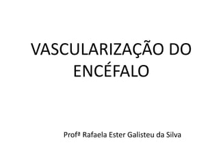 VASCULARIZAÇÃO DO
ENCÉFALO
Profª Rafaela Ester Galisteu da Silva
 