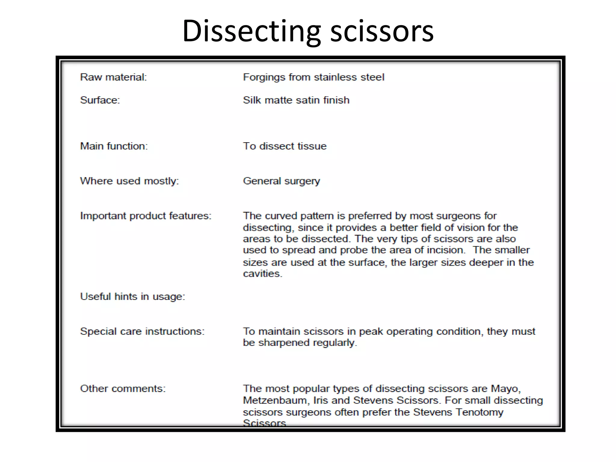 Dissecting scissors
 
