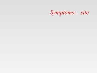 Symptoms: site
 
