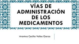 VÍAS DE
ADMINISTRACIÓN
DE LOS
MEDICAMENTOS
Arantxa Cecilia Valles Garza
 