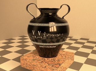 An inequality painted on the vase body.