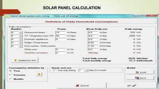 SOLAR PANEL CALCULATION
 