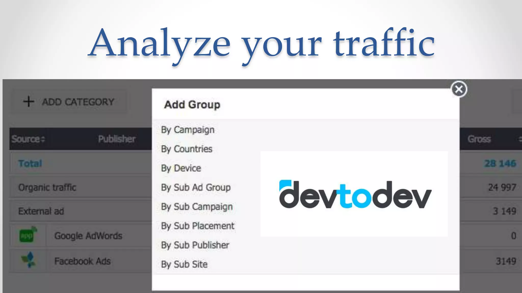 Analyze your traffic
 