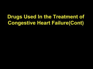 Drugs Used In the Treatment of Congestive Heart Failure(Cont) 
