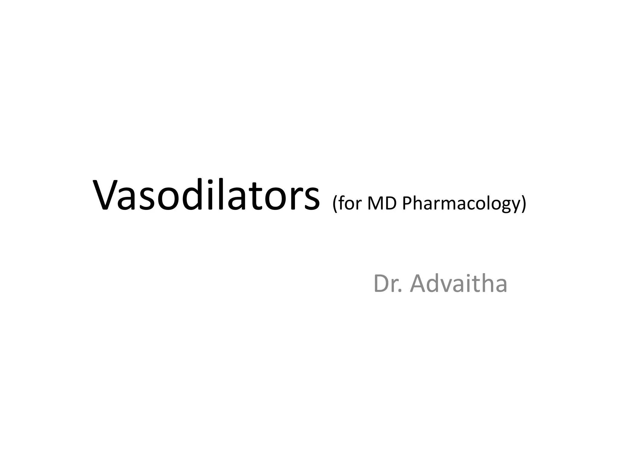 Vasodilators PPT