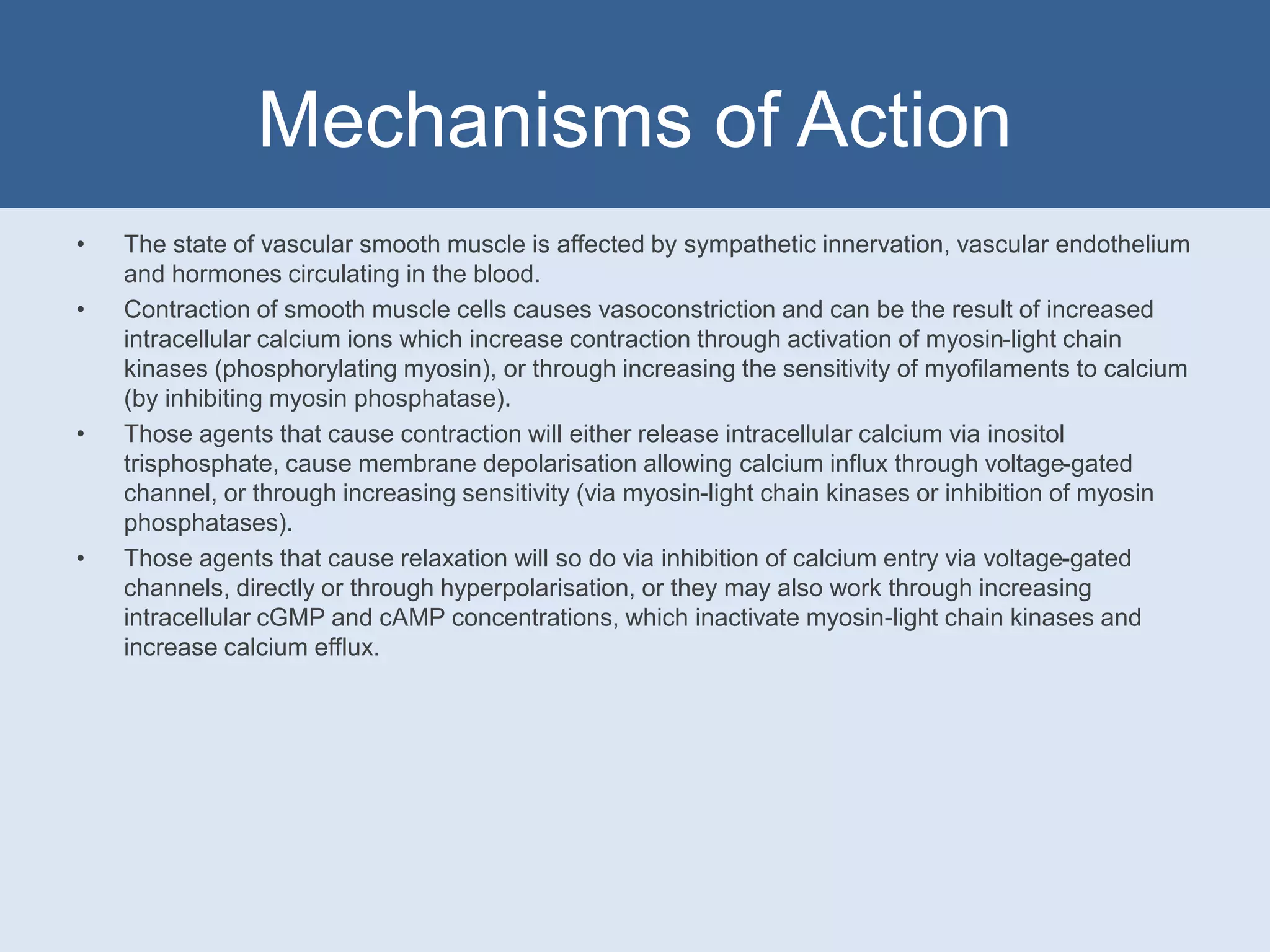 Vasodilators and vasoconstrictors PPT