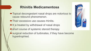 Vasomotor rhinitis and other rhinitis | PPTX