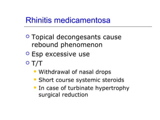 Vasomotor rhinitis & nares | PPT
