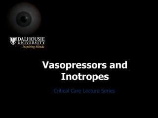 Vasopressors and Inotropes Critical Care Lecture Series 