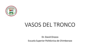VASOS DEL TRONCO
Dr. David Orozco
Escuela Superior Politécnica de Chimborazo
 