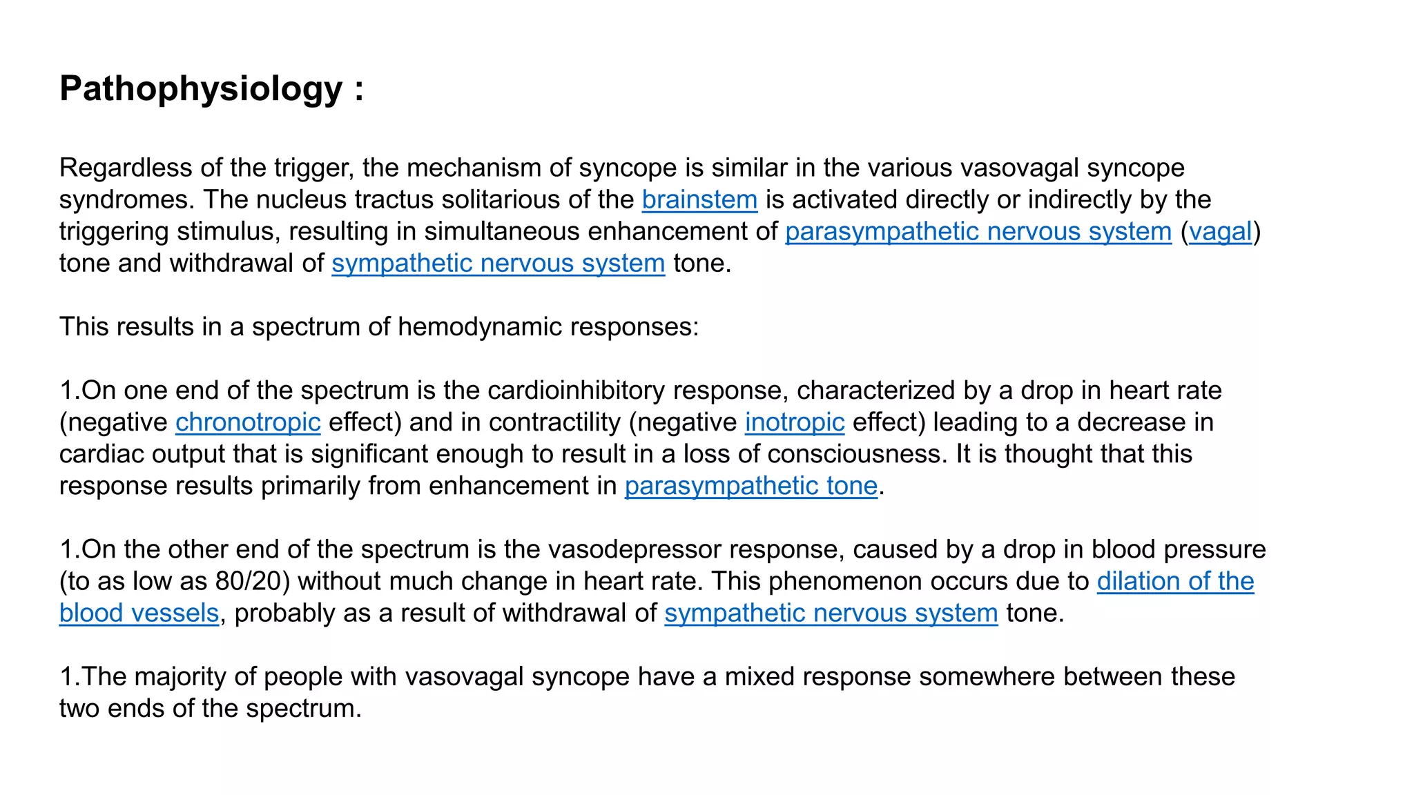 Vasovagal shock clinical features and management | PPTX