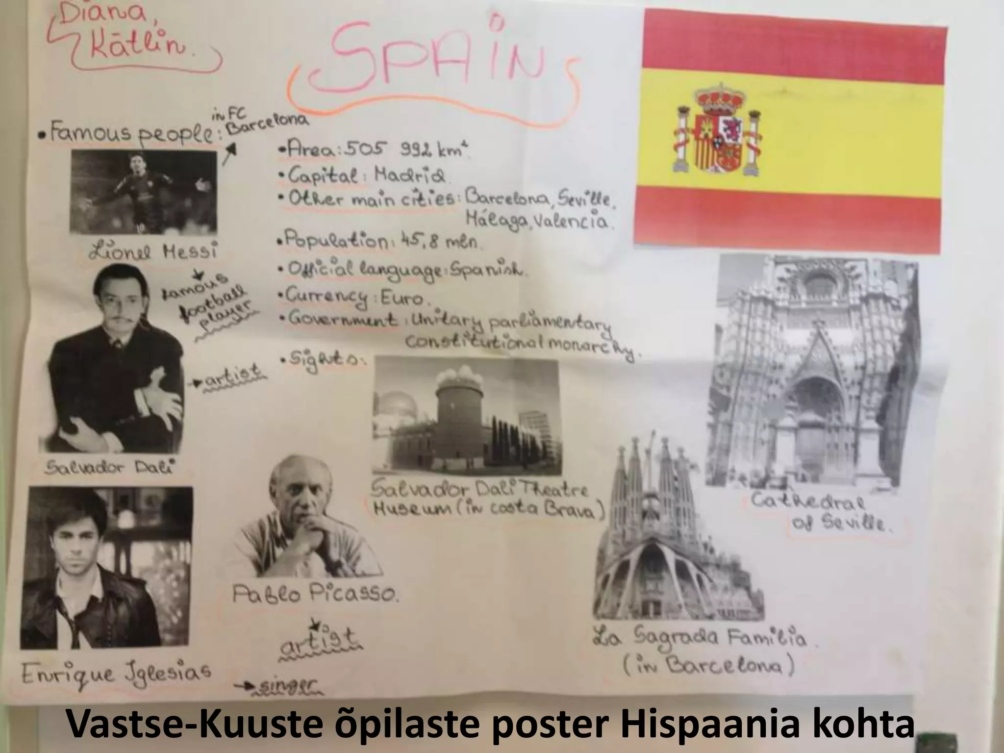 Vastse-Kuuste õpilaste poster Hispaania kohta 
 