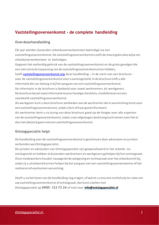 Vaststellingsovereenkomst brochure PDF
