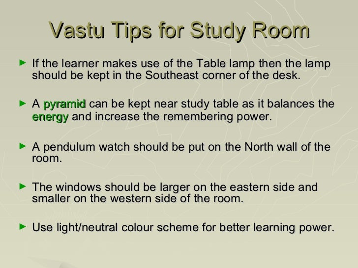 Vastu Tip for Study Room, 7p
