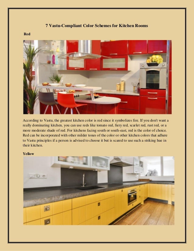 Vastu Tips Kitchen Color Schemes