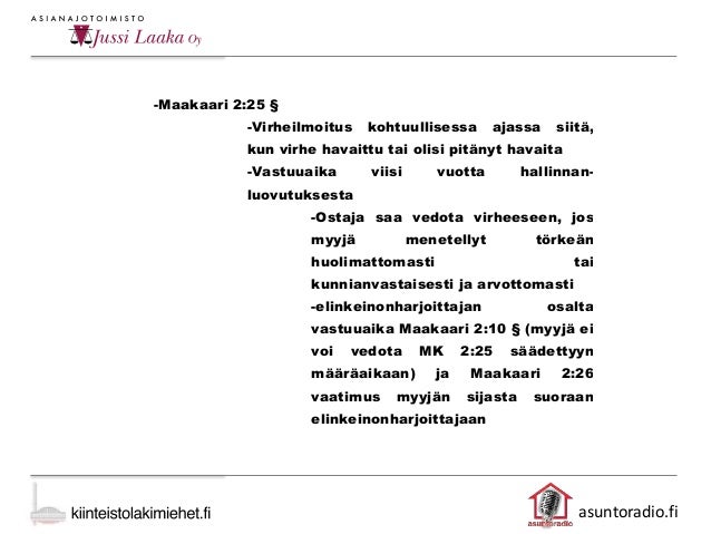 Asuntokauppalaki kaupan purku Asuntokauppalaki kaupan purku