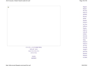 All, Everyone, United: Search results for surf                           Page 24 of 36



                                                                              Hippies Before
                                                                              Hipster Runoff
                                                                              His Clancyness
                                                                              Hobo Cult
                                                                              HONOLULU
                                                                              Hooray Face
                                                                              HoZac
                                                                              Human Resources
                                                                              I'll Be Taken By
                                                                              Ice Cream Dreams
                                                                              id Reverberations
                                                                              Impose
                                                                              Indie Cover
                                                                              Indie.fference
                                                                              Infinite Best Recs
                                                                              International Tapes
                                                                              International Tapes
                                                                              Isksp
                                                                              Italian Beach
                                                                              Italian Beach Babes
                                                                              Jai Yen/Keep A Cold
                                      C V L T S - L V S T (SIDE TWO)          Jonesthought
                                              luck surf - 2010                Jungle Rot
                                          original video by Maya Deren
                                                                              Kevin Space
                                                 edited by Yeshua
                                                                              Keyboards is Drunk
                                                                              Kimberly Dawn
                                                    CVLTS
                                                                              La Station Radar
                                                  AMDISCS




http://alleveryone.blogspot.com/search?q=surf                               28/8/2010
 