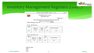 8/21/2020VAT Accounting System 14
Inventory Management Registers (Contd…)
 