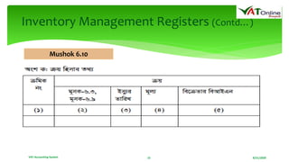 8/21/2020VAT Accounting System 15
Inventory Management Registers (Contd…)
Mushok 6.10
 