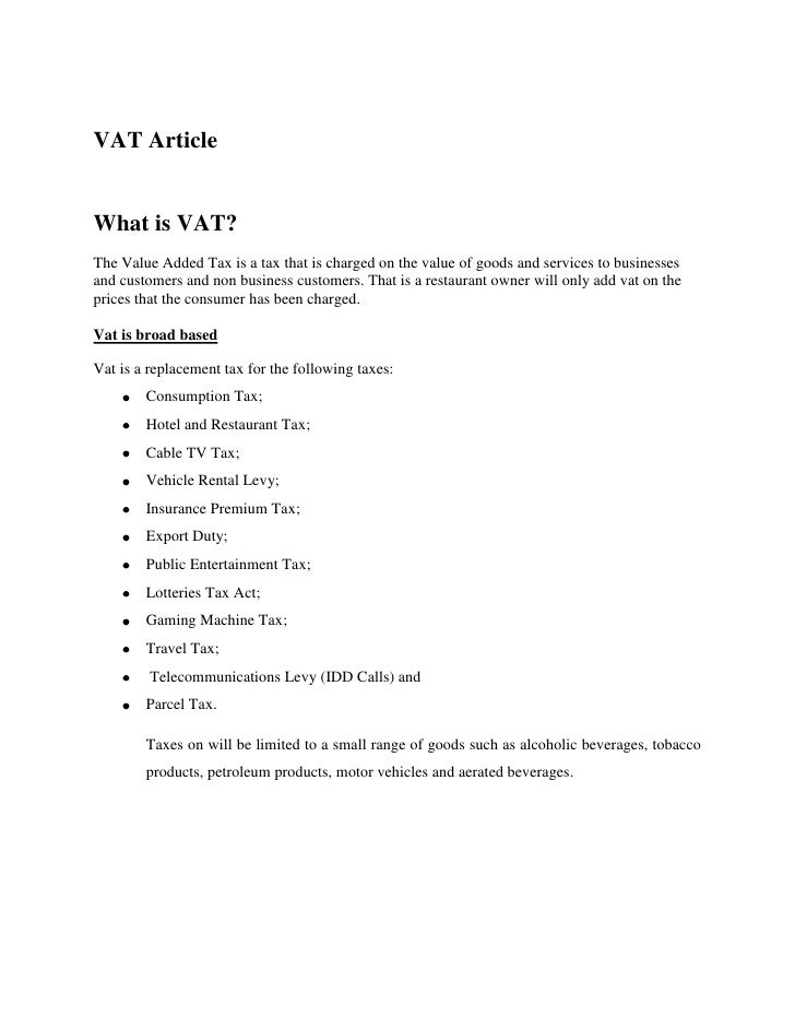 Vat Article