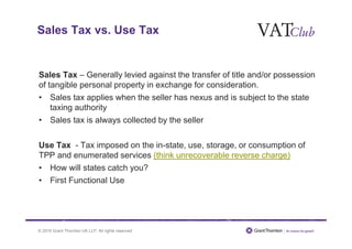 Used Tax U.S. State and Local Indirect Tax Overview | PDF