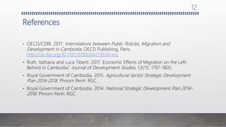 Go or stay: The inter-relation between Migration and Agriculture Policies in Cambodia