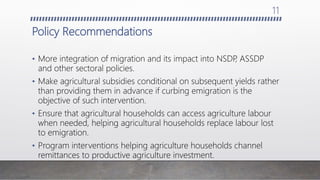 Go or stay: The inter-relation between Migration and Agriculture Policies in Cambodia
