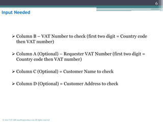 Vat mass validation services | PPT