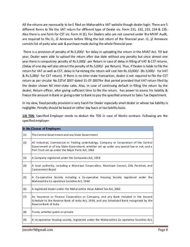 Maharashtra VAT ( Sales Tax) overview