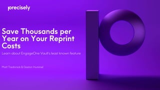 Save Thousands per Year on Your Reprint Costs PPT Save Thousands per Year on Your Reprint Costs PPT