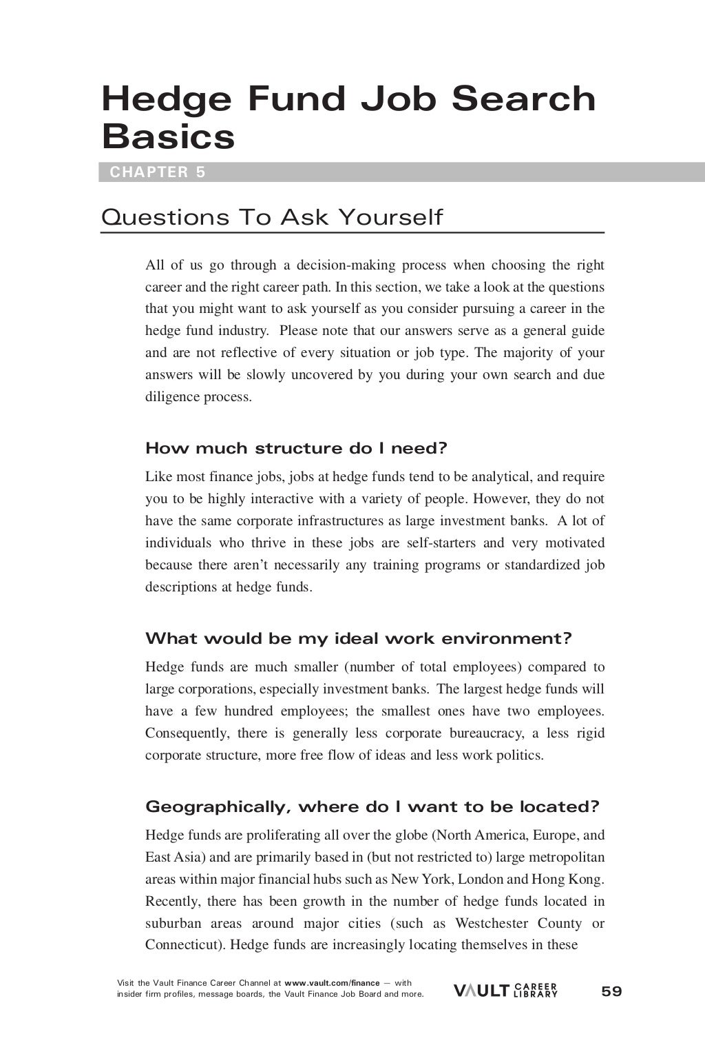 Career Guide Hedge Funds